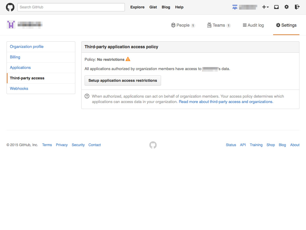Organization Third-Party Access Settings