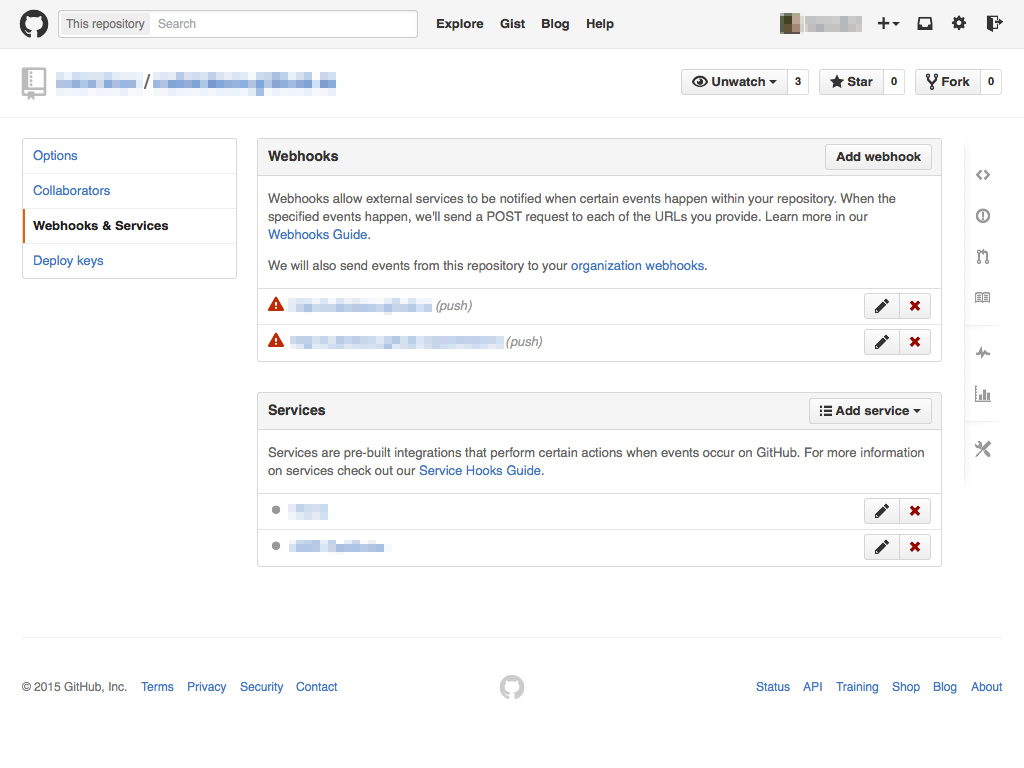 Repo Webhooks & Services