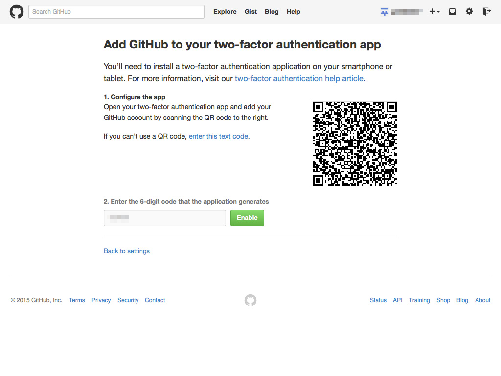Two Factor App Setup