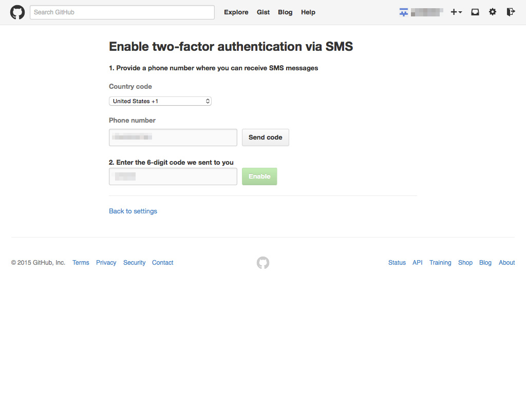 Two Factor SMS Setup